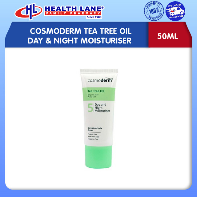 COSMODERM POKOK TEH MINYAK DAY & NIGHT PELEMBAP (50ML)